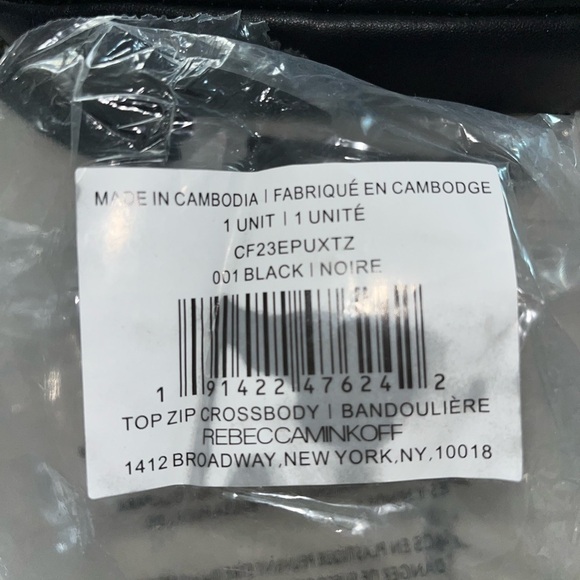 Rebecca Minkoff Womens Black Leather Diamond Quilt Studded Crossbody Bag NWT - Picture 2 of 4